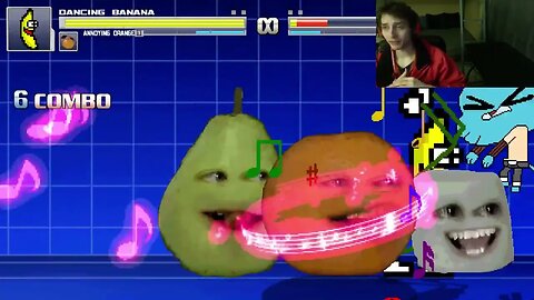 Fruit Characters (Annoying Orange And Dancing Banana) VS Gumball The Cat In An Epic Battle In MUGEN