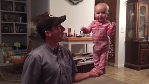4-month-old baby shows off amazing balancing skills