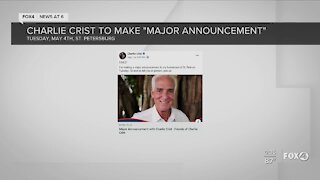 Charlie Crist to make maor announcement tomorrow in St. petersburg
