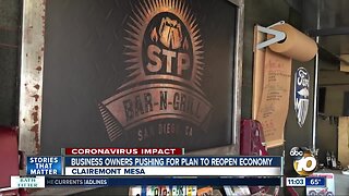 Business owners pushing for plan to reopen economy