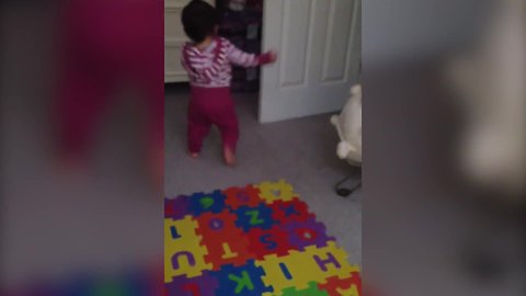 "Toddler Girl Hides When Dad Asks If She Pooped"