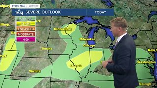 Partly cloudy skies; showers hold off until this evening