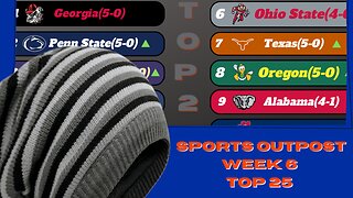 Sports Outpost College Football Top 25 For Week 6