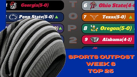 Sports Outpost College Football Top 25 For Week 6