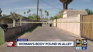 Woman's body found in Phoenix alley, police investigating as homicide