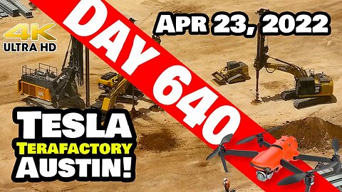 CATHODE AREA ADVANCING RAPIDLY AT GIGA TEXAS! - Tesla Gigafactory Austin 4K Day 640 - 4/23/22-Tesla