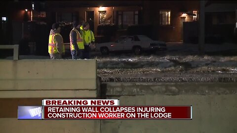 Southbound Lodge closed at 7 Mile in Detroit after retaining wall collapse