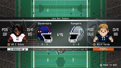 EFL:1-12 New Jersey Governors (0-0) @ Dallas Rangers (0-0) - Legend Bowl - Week 1 - Intros