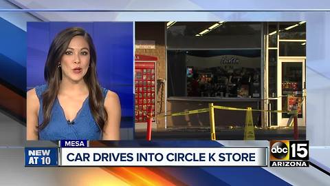 Car smashes into Mesa Circle K