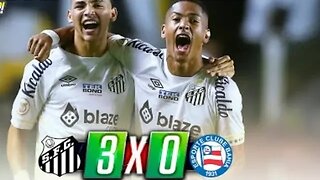 Santos 3 x 0 Bahia - Melhores Momentos (COMPLETO) | Brasileirão 2023