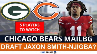 Chicago Bears Mailbag: 5 Players To Watch vs. Packers + Draft Jaxon Smith-Njigba?
