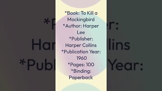 Book Review: To Kill a Mockingbird by Harper Lee #shorts