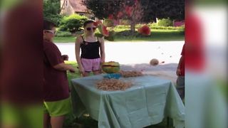 Hilarious Watermelon Rubber Band Challenge