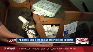 Ft Gibson neighbors coming back to flooded homes