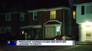 Pregnant woman stabs mother