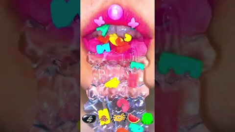 🅰️🅱️🌸🦋 ASMR #eatingsounds #asmreating #emojichallenge lips #makansesuaiemoji