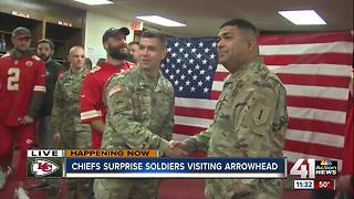 Kansas City Chiefs players surprise men and women in uniform