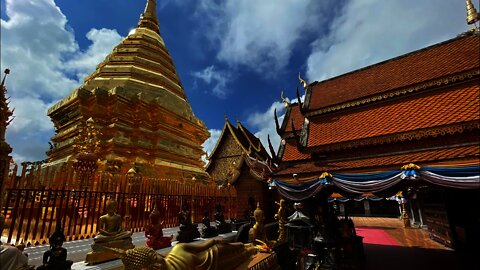 Chaing Mai Thailand - Gold temple on the mountain Wat Phra That Doi Suthep