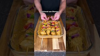 High Protein Meal Prep Lemon Garlic Chicken Kebabs! #shorts #viral #highprotein