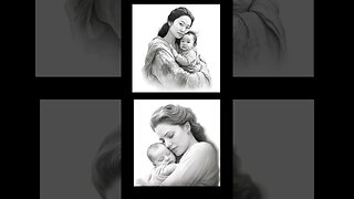 Mother & Child Grayscale Coloring Book
