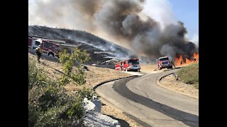 Fire drop on Blue Ridge Fire in Chino Hills