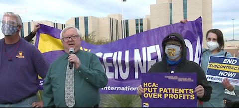 Las Vegas hospital workers 'walkout'
