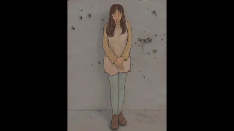 Digital Painting Timelapse 8min - Woman leaning against wall