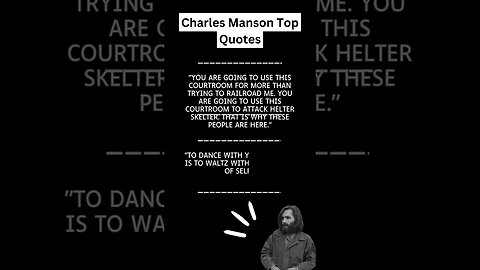 Charles Manson Quotes! #quotes #crime #truecrime #criminal #charlesmanson #shorts #horrorshorts