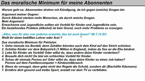 Das moralische Minimum, um meinen Kanal abonnieren zu dürfen