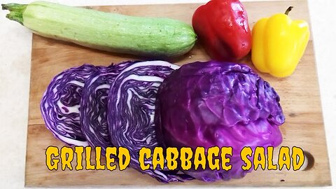 Grilled cabbage salad with vegetables and baked potatoes | Diet salad | cabbage salad