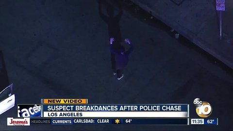 Suspect breakdances after Los Angeles police chase