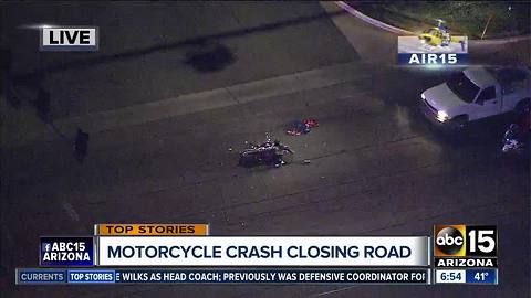 Motorcycle wreck shuts down road in Glendale