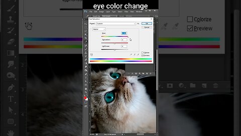 cat eye 👀 colour change -short photoshop tutorial #photoshop #shorts