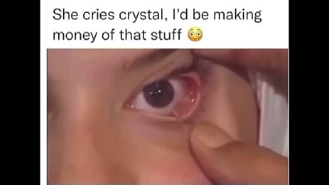 Mysterious Girl cries a crystal, came out from her eyes