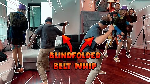 Blindfolded Belt Hit! (Squeaky Toys on Feet)