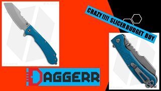 Daggerr Knives Rhino Liner Lock Knife Blue FRN (3.5" Stonewash) RNFRNBLUSW