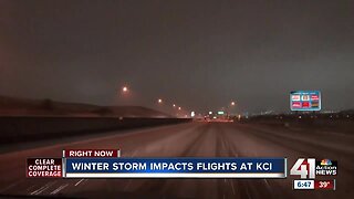 Winter storm impacts flights at KCI