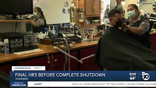 Barber shop serves customers in final hours before complete shutdown