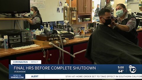Barber shop serves customers in final hours before complete shutdown