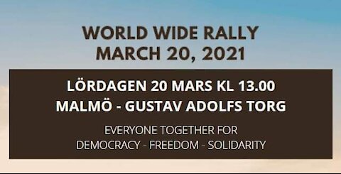 World Wide Rally For Freedom & Democracy 2021-03-20, Malmö Sweden