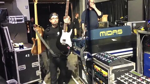 Breaking Benjamin Back Stage Switching Guitars During 2019 Performance
