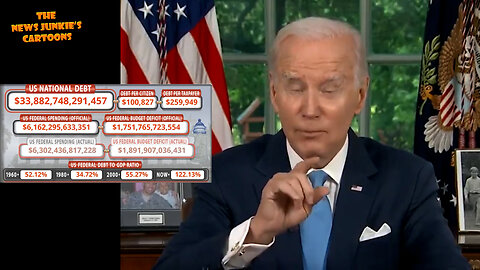 Biden has lied repeatedly that he "literally" cut the national debt "in half... by $7 billion... by $1.4 trillion... by $1.7 billion... by $1.7 trillion..." In fact, he's added more than $5.7 trillion to it.