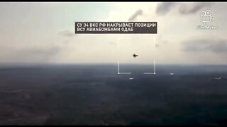 Russian Su-34s 250kg bomb run on Ukrainian troops in the forest plantation near Berestovoe