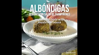 Vegan Meatballs with Mushroom Sauce