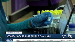 COVID-19 cases hit single day high