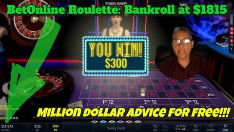 Roulette Online Session #13 on BetOnline: Betting Red and Black Colors! Bankroll Is NOW at $1815!!