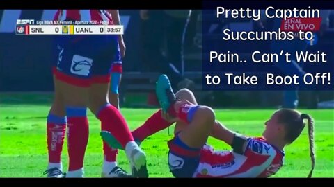 Pretty Captain Succumbs to Pain Can't Wait to Take Boot Off!