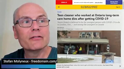 STEFAN MOLYNEUX DISSECTS NATIONAL POST NEWS ON YOUNG PERSON DEATH "FROM" COVID (CANADA)
