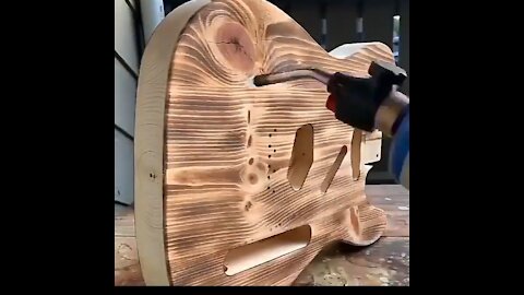 How To Make A Cool Wooden Guitar - Woodworking Tips #shorts