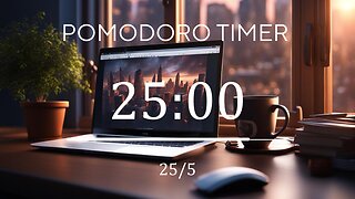 25/5 Pomodoro Timer 🖥️ Office space with Lofi Music for Relaxing, Studying and Working 🖥️ 5 x 25 min